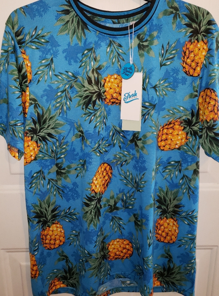 Fresh Prints Of Bel Air Tropical Pineapple Tshirt Men's Large